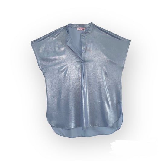 Blusa Elegante Argento Metallizzato