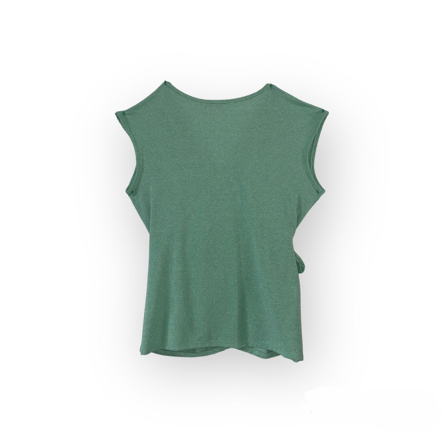 Top Verde Brillantinato con Design Intrecciato