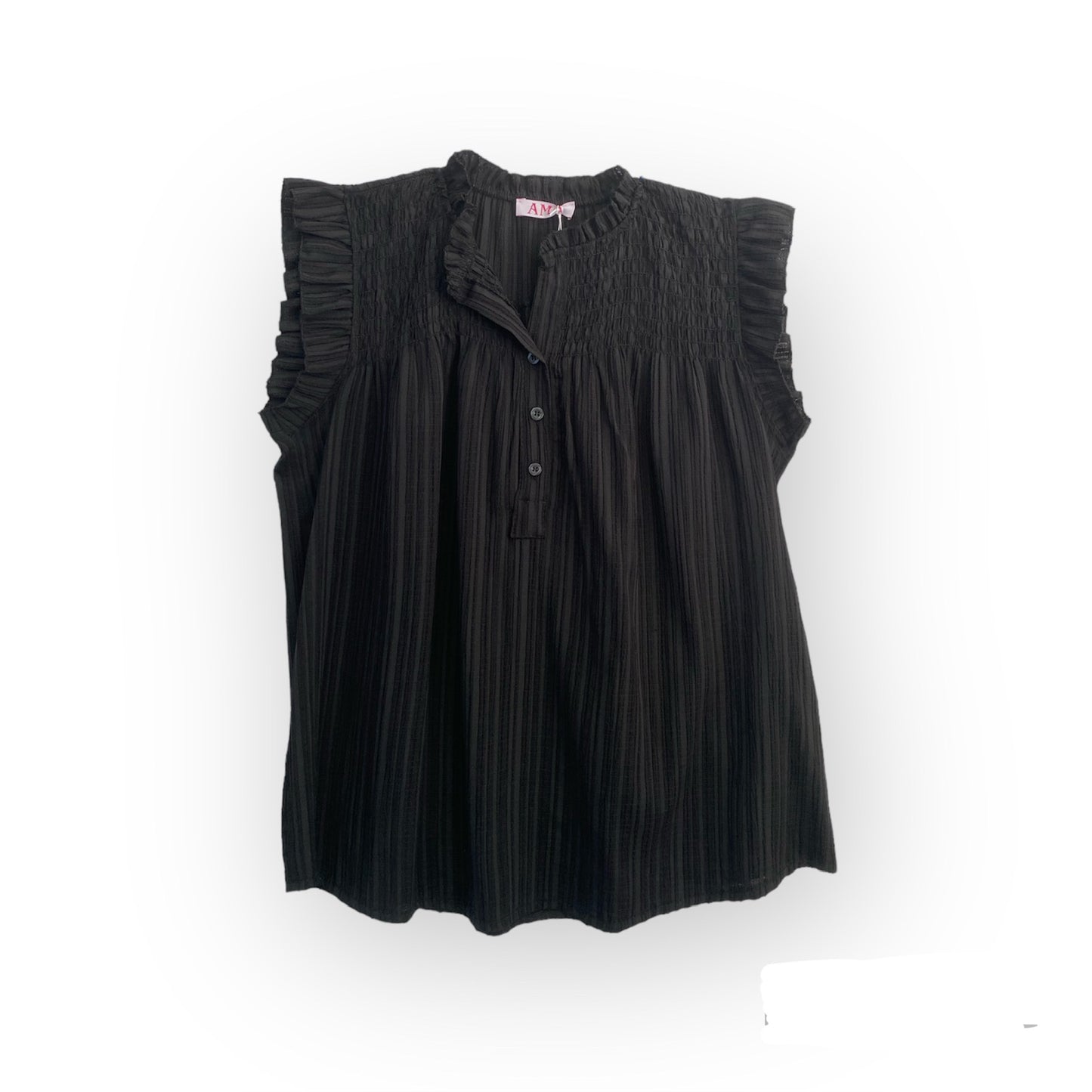 Blusa Senza Maniche con Pieghe e Dettaglio Ruches